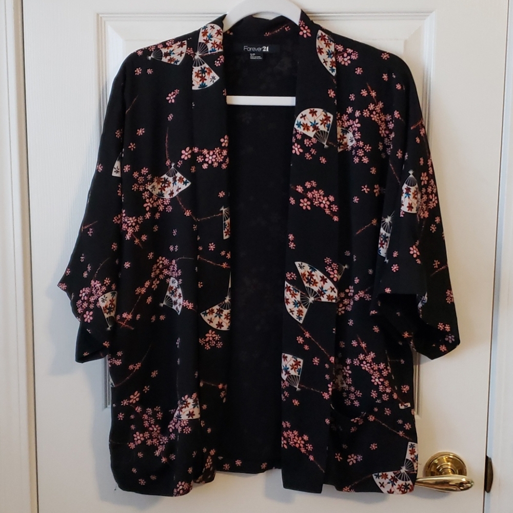 F21 Floral Kimono Jacket